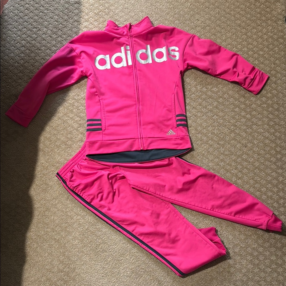 Adidas Vibrant Pink Tracksuit with Logo